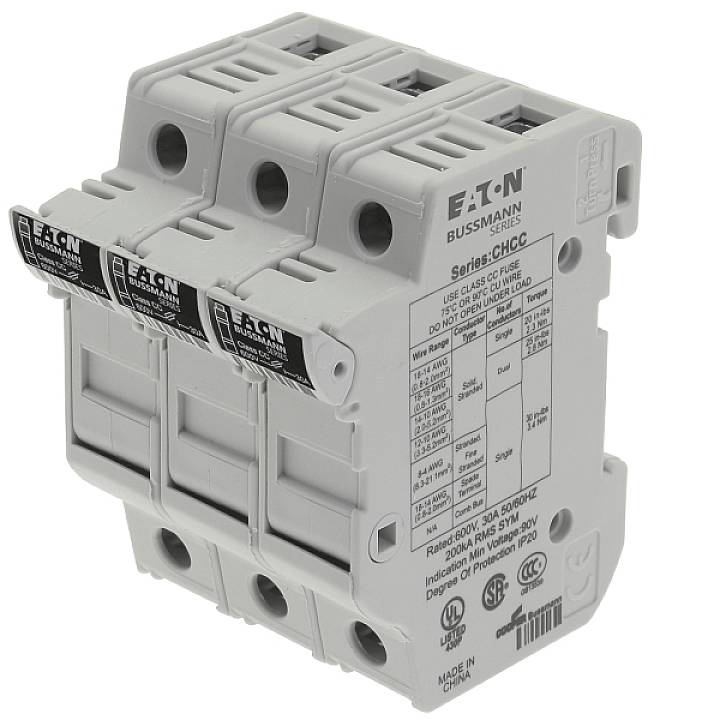 Bussmann Series CHCC Modular Fuse Holder 30A 600V 3-Pole